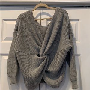 New grey twist back sweater- size M
